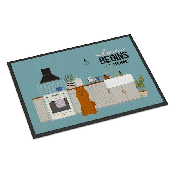 Carolines Treasures 18 x 27 in. Karelian Bear Dog Kitchen Scene Indoor or Outdoor Mat CK7726MAT - main